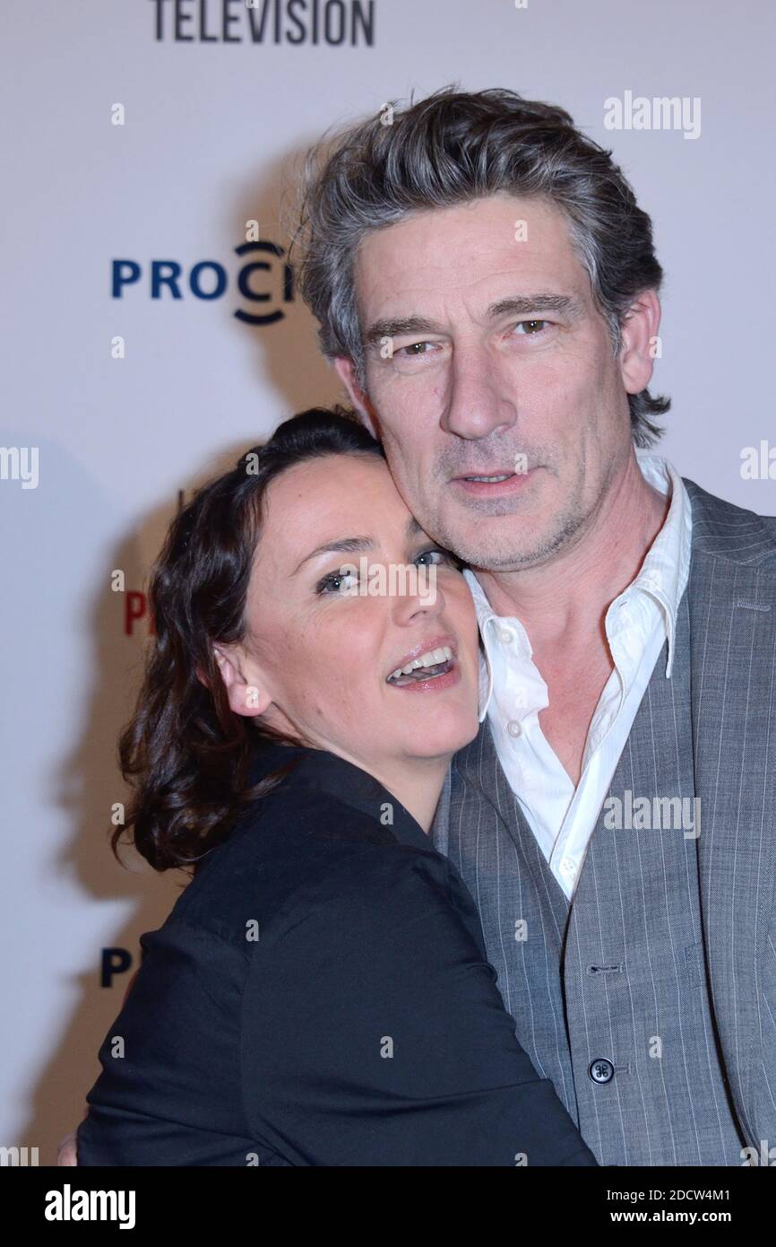 Delphine Zentout et Bruno Slagmulder assistent au prix du Producteur Francais de Television 2018 au Trianon a Paris, France le 26 Mars 2018. Foto di Aurore Marechal/ABACAPRESS.COM Foto Stock