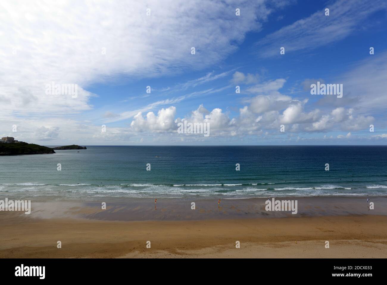 Vista sulla spiaggia Great Western di Newquay Cornwall Foto Stock