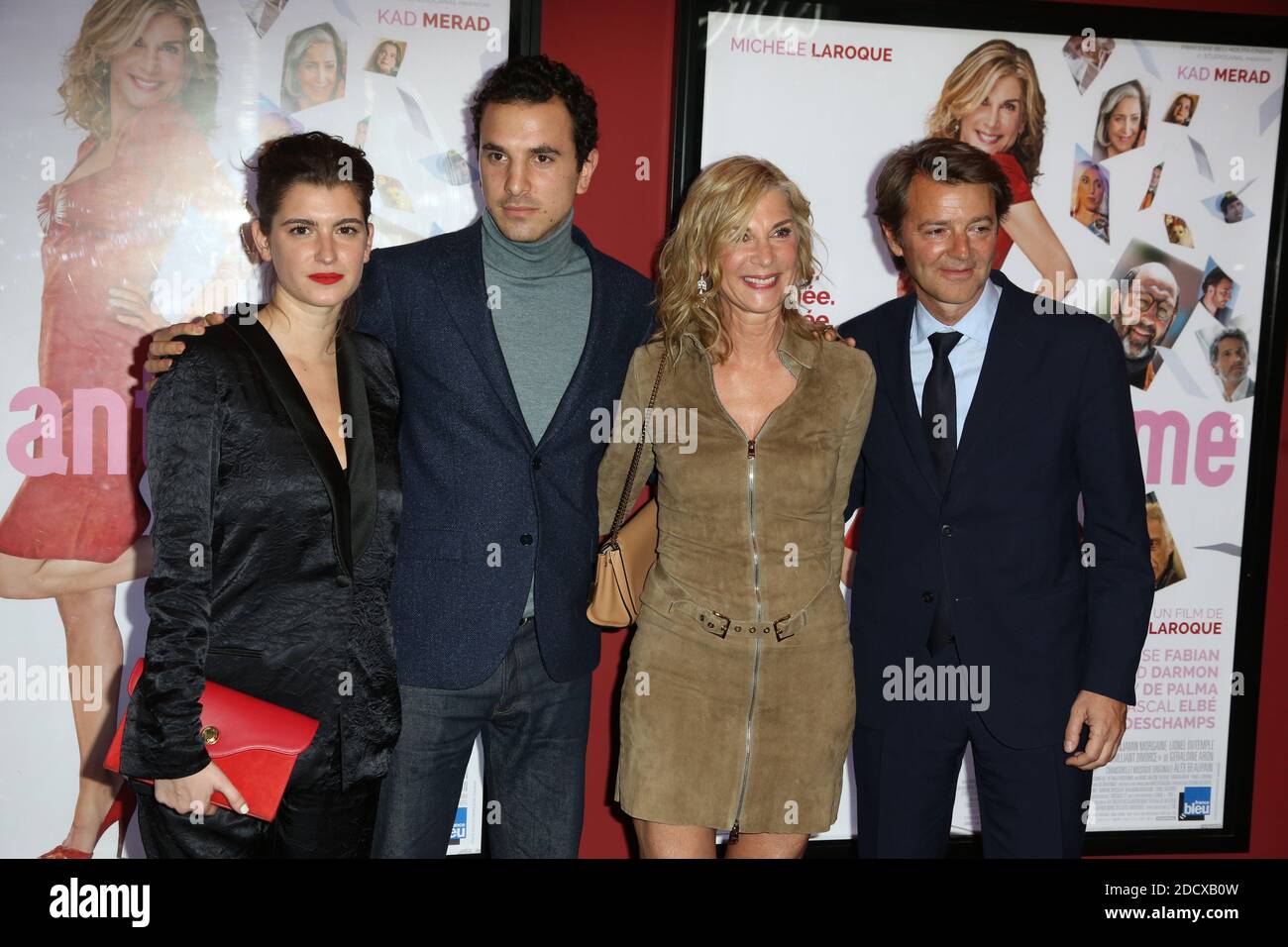 Oriane Deschamps et son compagnon Boris Bergmann, Francois Baroin et sa compagne Michele Laroque lors de la premiere de Brillantissime au Publicis Cinema, a Paris, France, le 15 Janvier 2018. Foto di Jerome Domine/ABACAPRESS.COM Foto Stock