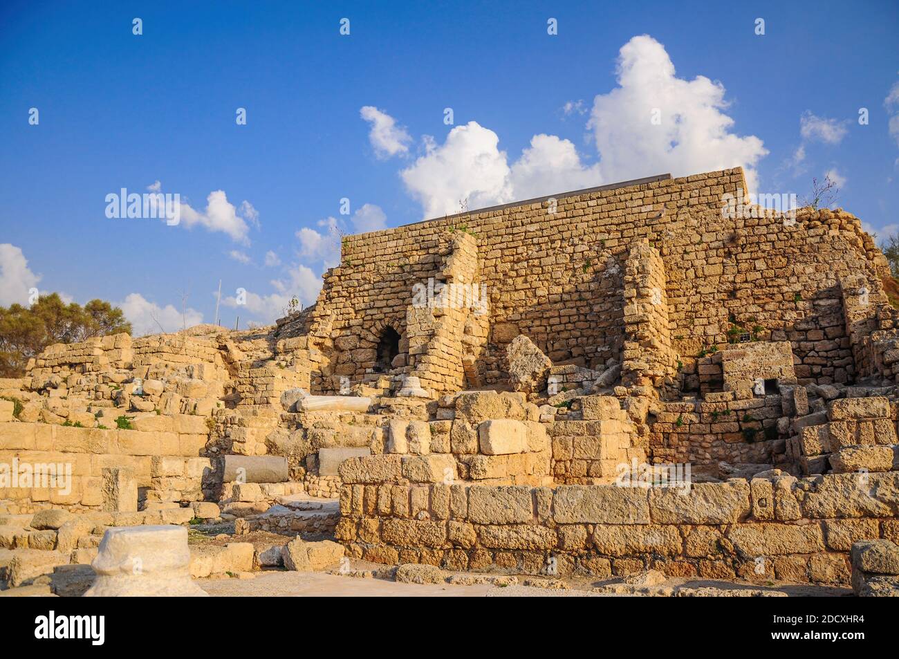 Cesarea, Israele - sito archeologico del romano e il periodo dei crociati Foto Stock