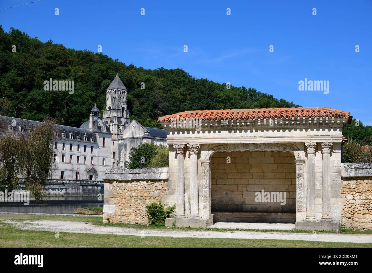 Abbazia di Brantôme a Brantome en Périgord Foto Stock