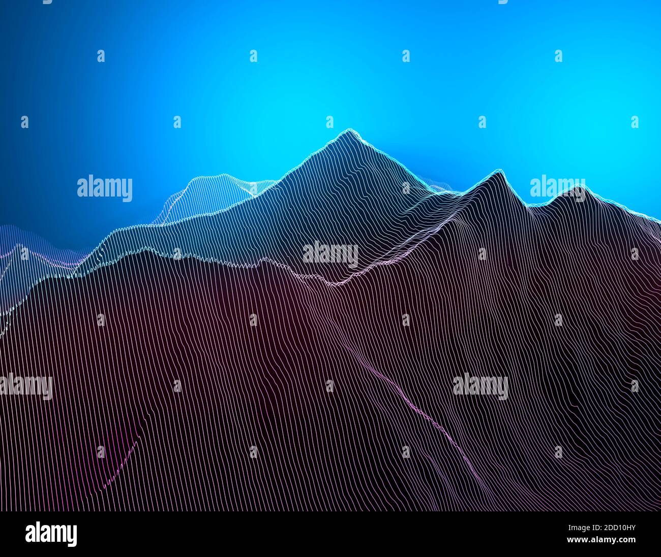 Monte Everest, altezza rilievo, montagne. Lhotse, Nuptse. Mappa di Himalaya. La montagna più alta del mondo. HUD, griglia digitale, display. Riassunto Foto Stock