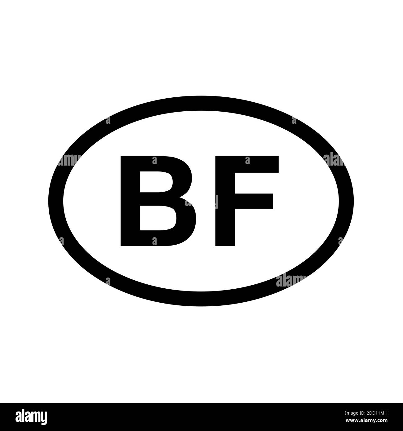 Prefisso del paese immatricolazione del veicolo Burkina Faso Foto Stock