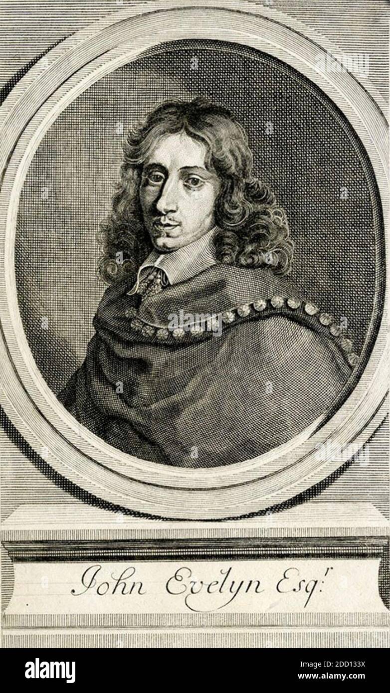 JOHN EVELYN (1620-1706) scrittore, giardiniere e diarista Foto Stock