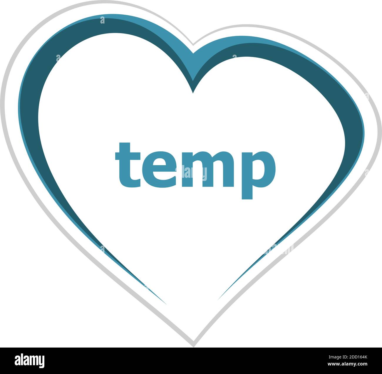 Temp. Testo Concetto di business . Pulsante icona Love Heart per servizi Web e app Foto Stock