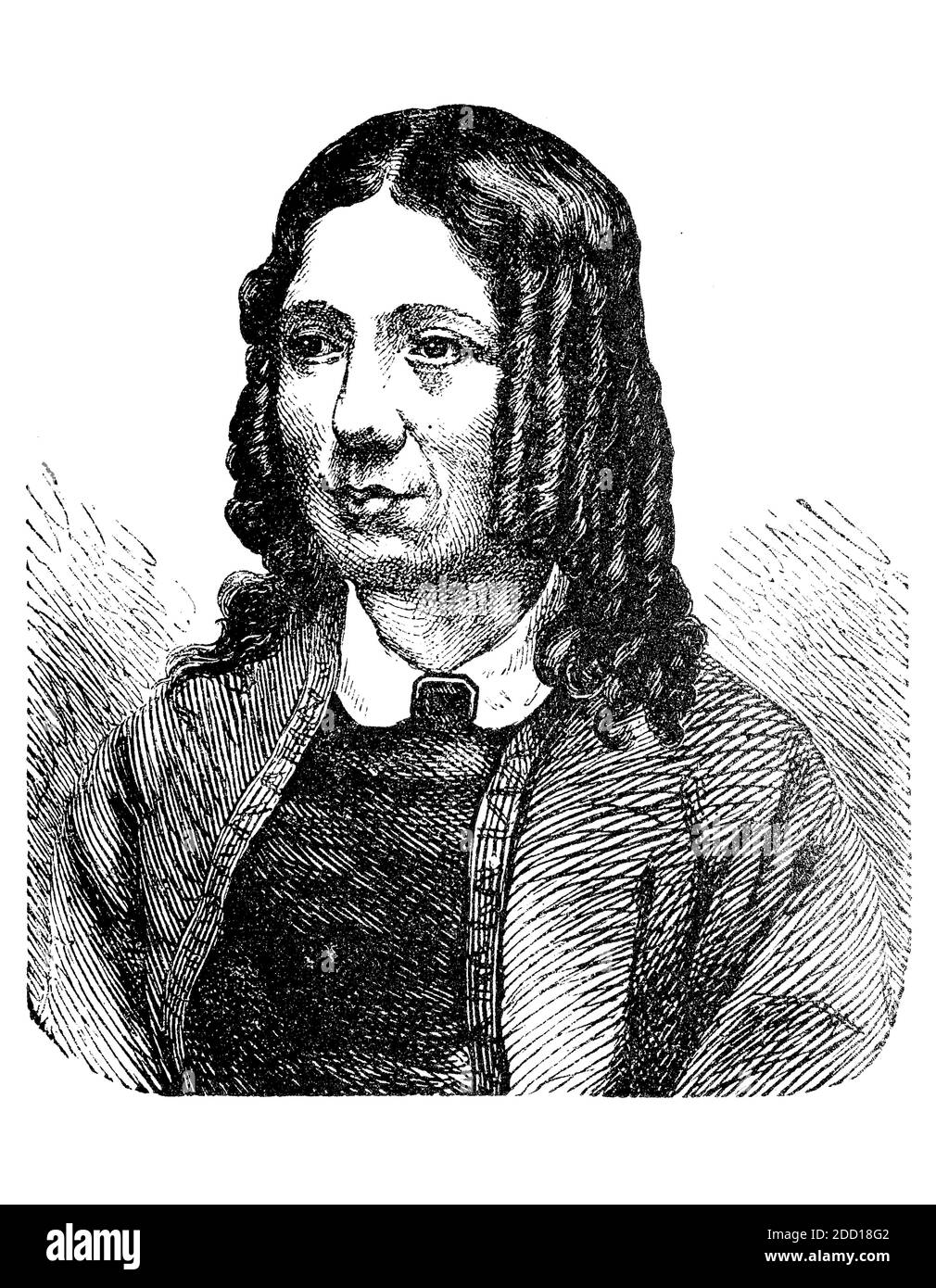 Harriet Elisabeth Beecher Stowe, 14 giugno 1811 – 1 luglio 1896, è stato un . Venne dalla famiglia Beecher, una famosa famiglia religiosa, ed è meglio conosciuta per il suo romanzo Uncle Tom's Cabin / Harriet Beecher Stowe, Harriet Elizabeth Beecher, 14. Giugno 1811 - 1. Juli 1896, US-amerikanische Schriftstellerin und erklärte Gegnerin der Sklaverei, schreib Onkel Tom's Hütte, Historisch, storico, digitale riproduzione migliorata di un originale del 19 ° secolo / digitale Reproduktion einer Originalvollage aus dem 19. Jahrhundert, Foto Stock