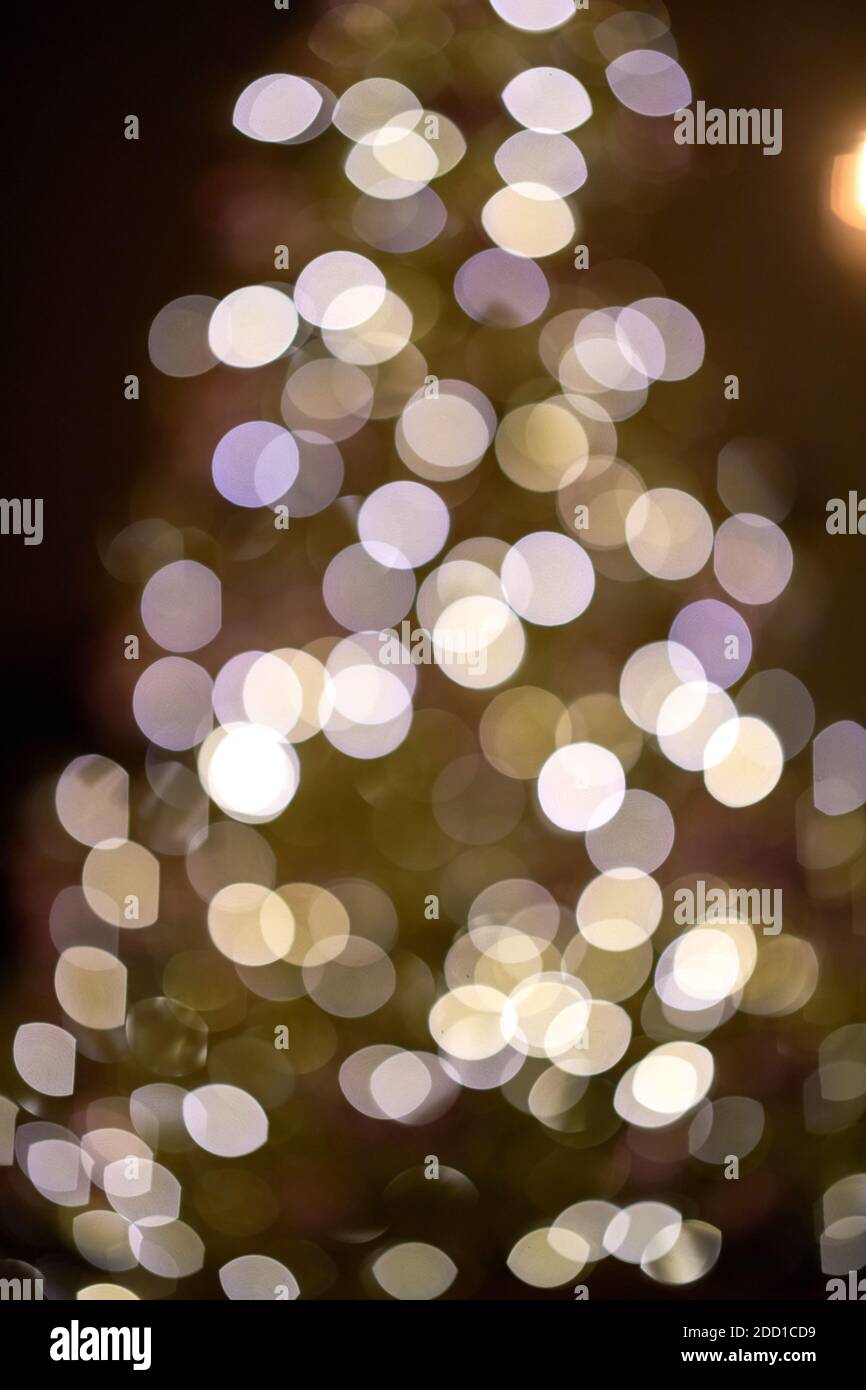 Albero di Natale decorazione sfocato sfocato sfondo Foto Stock