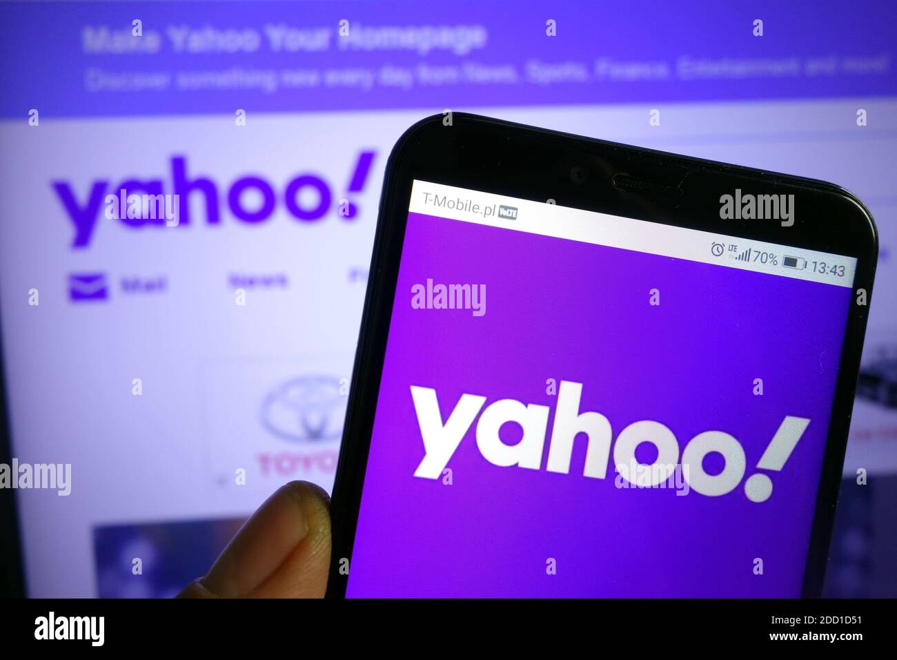 KONSKIE, POLONIA - 07 dicembre 2019: Logo Yahoo visualizzato sul telefono cellulare Foto Stock