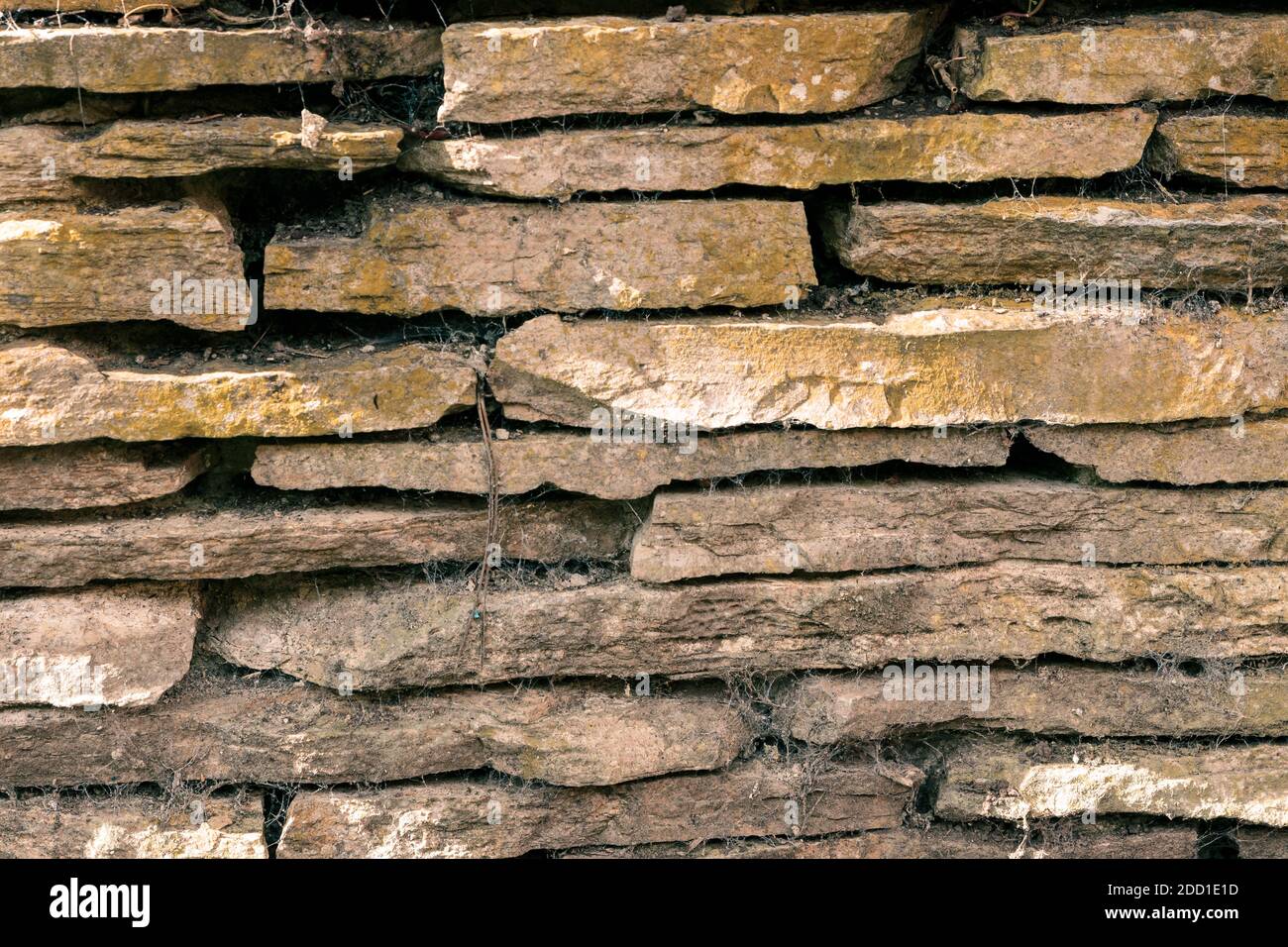 Struttura astratta di sfondo di una parete da stacked naturale piatto pietre per pavimentazione Foto Stock