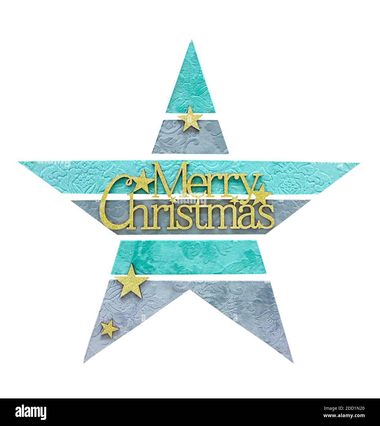 Una stella di natale Merry christmas isolato su uno sfondo bianco Foto Stock