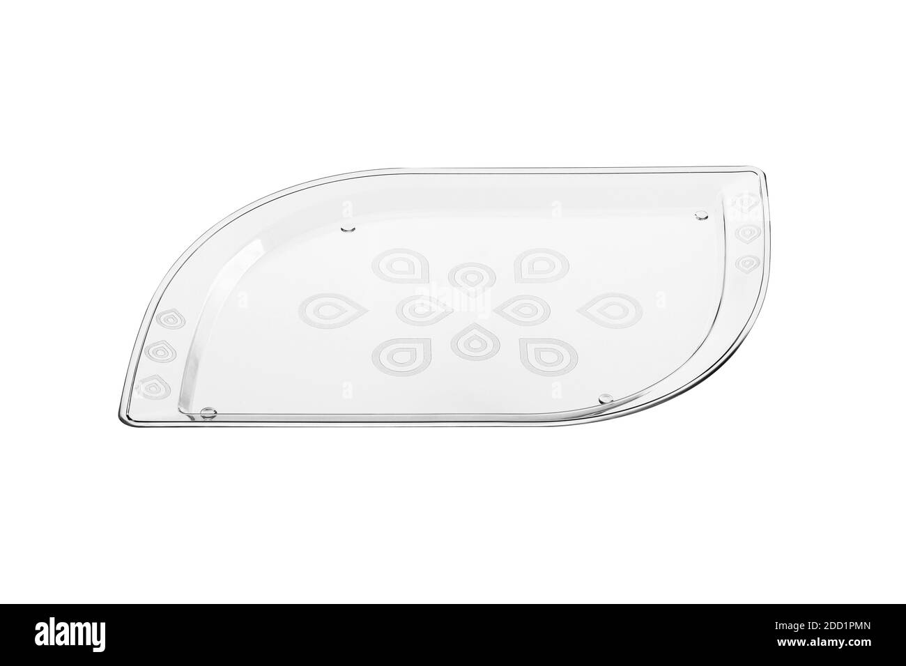 Vassoio in plastica isolato su sfondo bianco. Plastica monouso Foto Stock