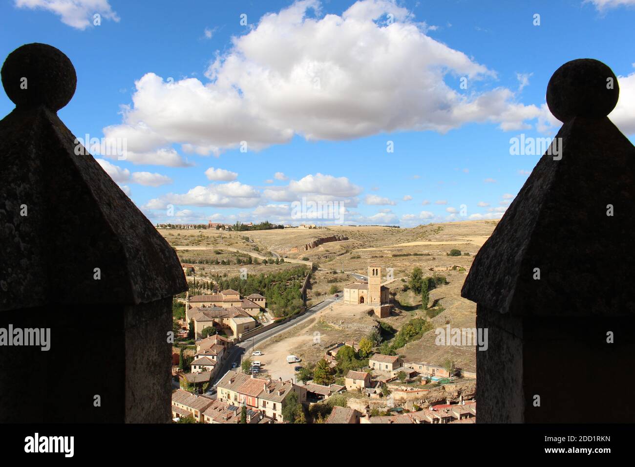 Segovia, vista dalle mura della città Foto Stock