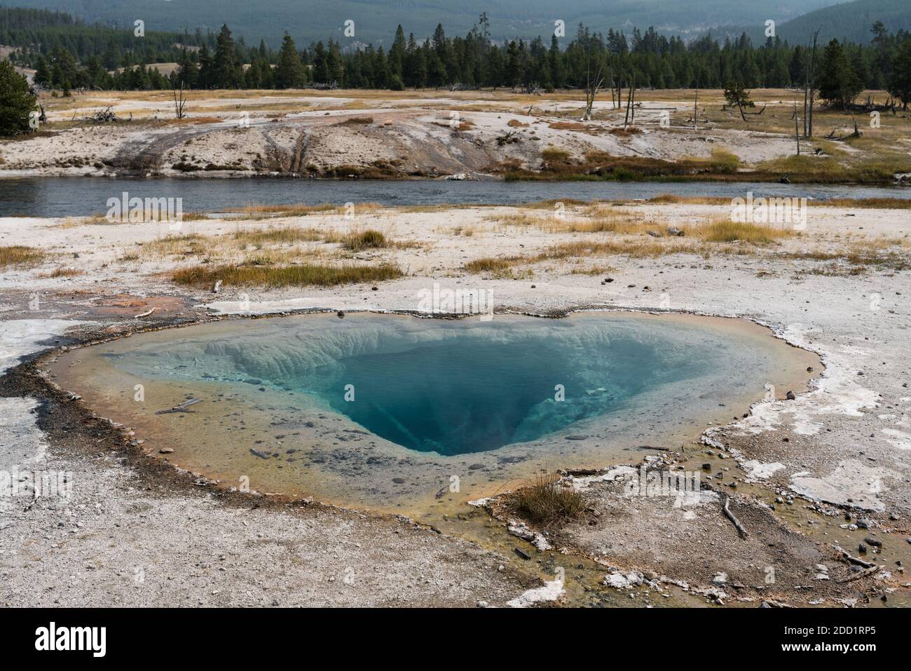 Silent Pool sul Fairy Falls Trail nel Midway Geyser Basin nel Yellowstone National Park, Wyoming, Stati Uniti. Foto Stock