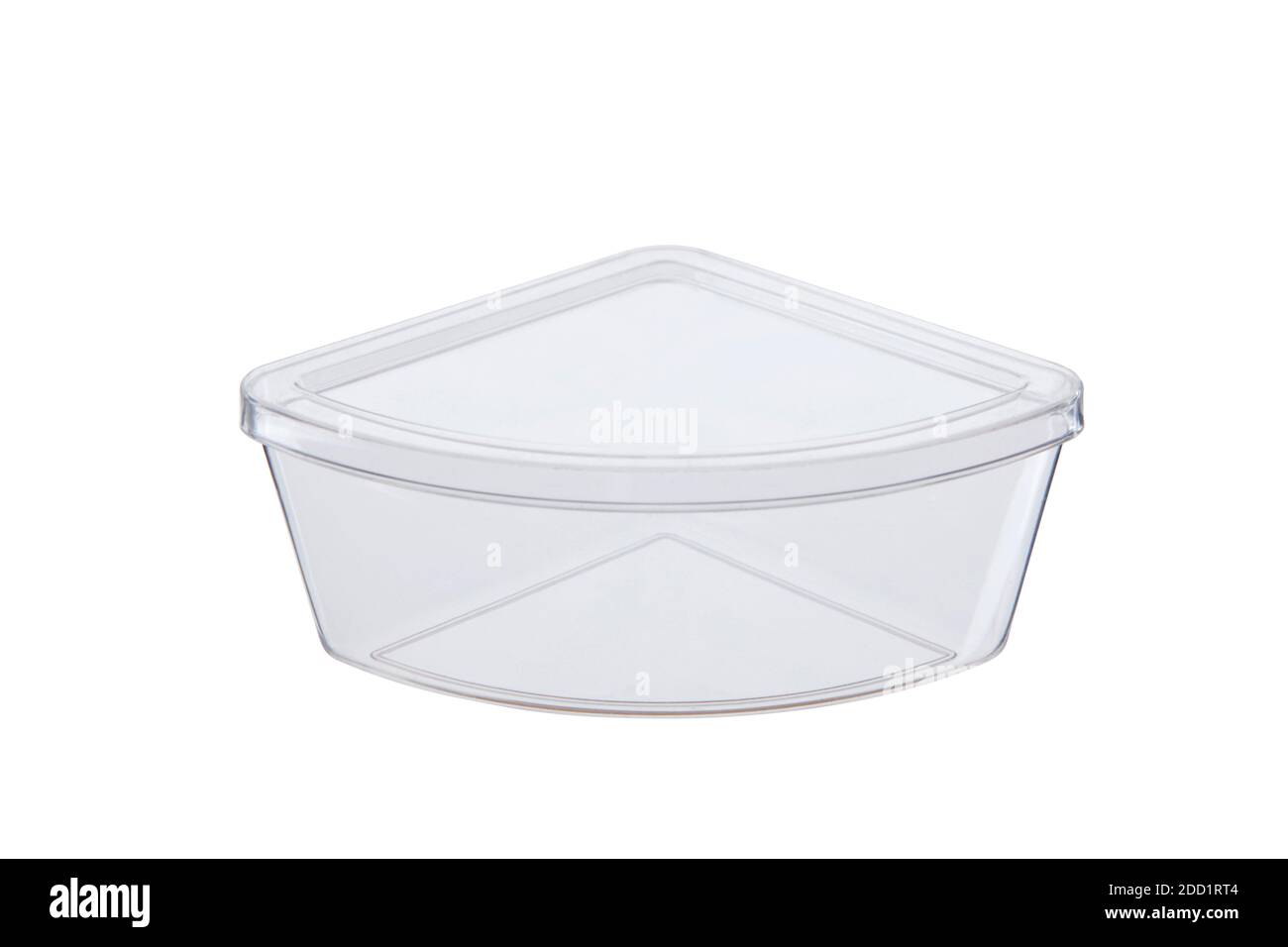 Contenitori di plastica monouso isolati su sfondo bianco Foto Stock