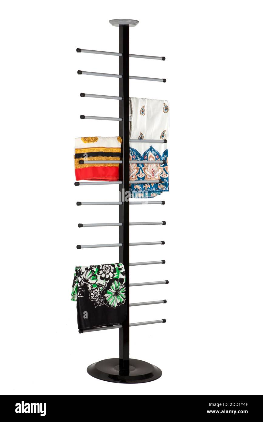 Appendiabiti su sfondo bianco Foto Stock