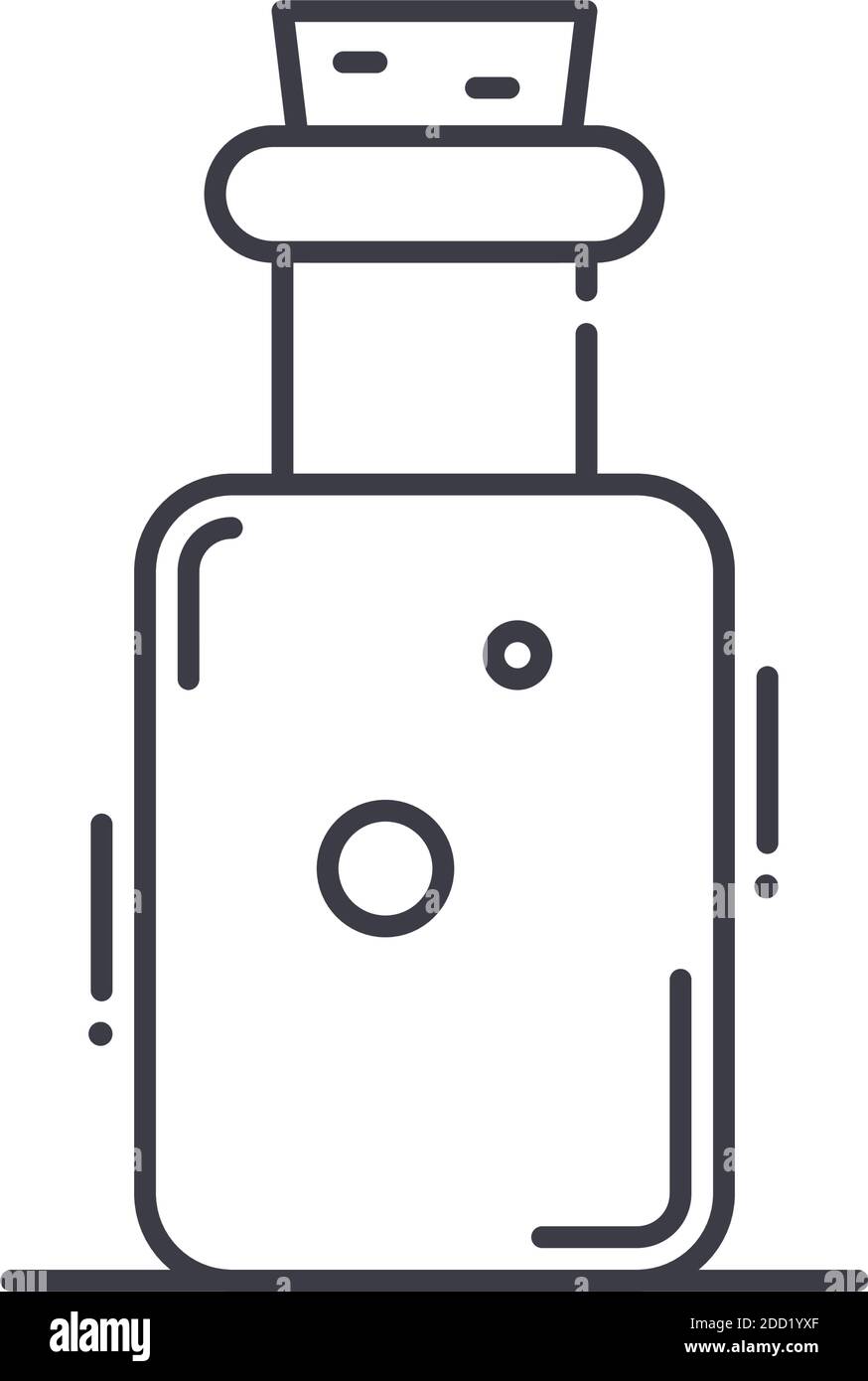 Icona Elixir, illustrazione lineare isolata, vettore di linea sottile, segno di disegno di fotoricettore, simbolo di concetto di contorno con tratto modificabile su sfondo bianco. Illustrazione Vettoriale