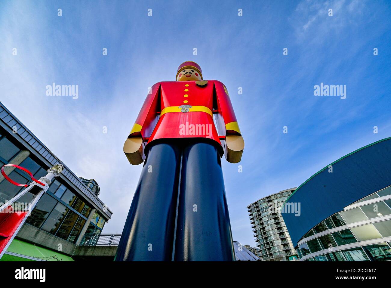 Tin Soldier più alto del mondo, New Westminster Quay, New Westminster, British Columbia, Canada Foto Stock