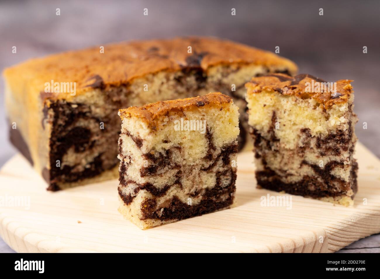 Torta di cioccolato in marmo Foto Stock
