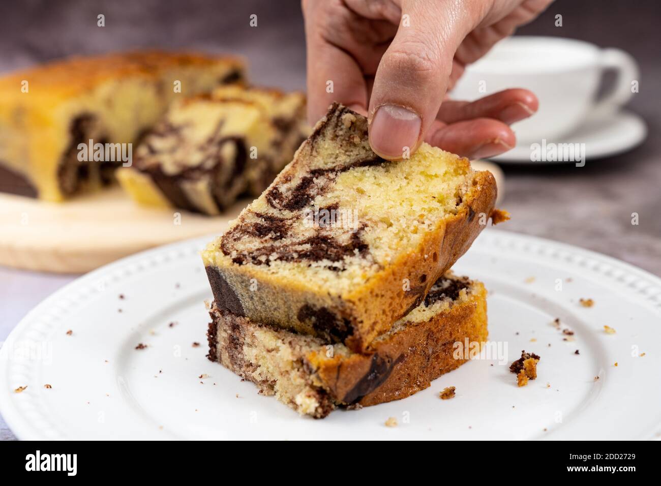 Torta di cioccolato in marmo Foto Stock