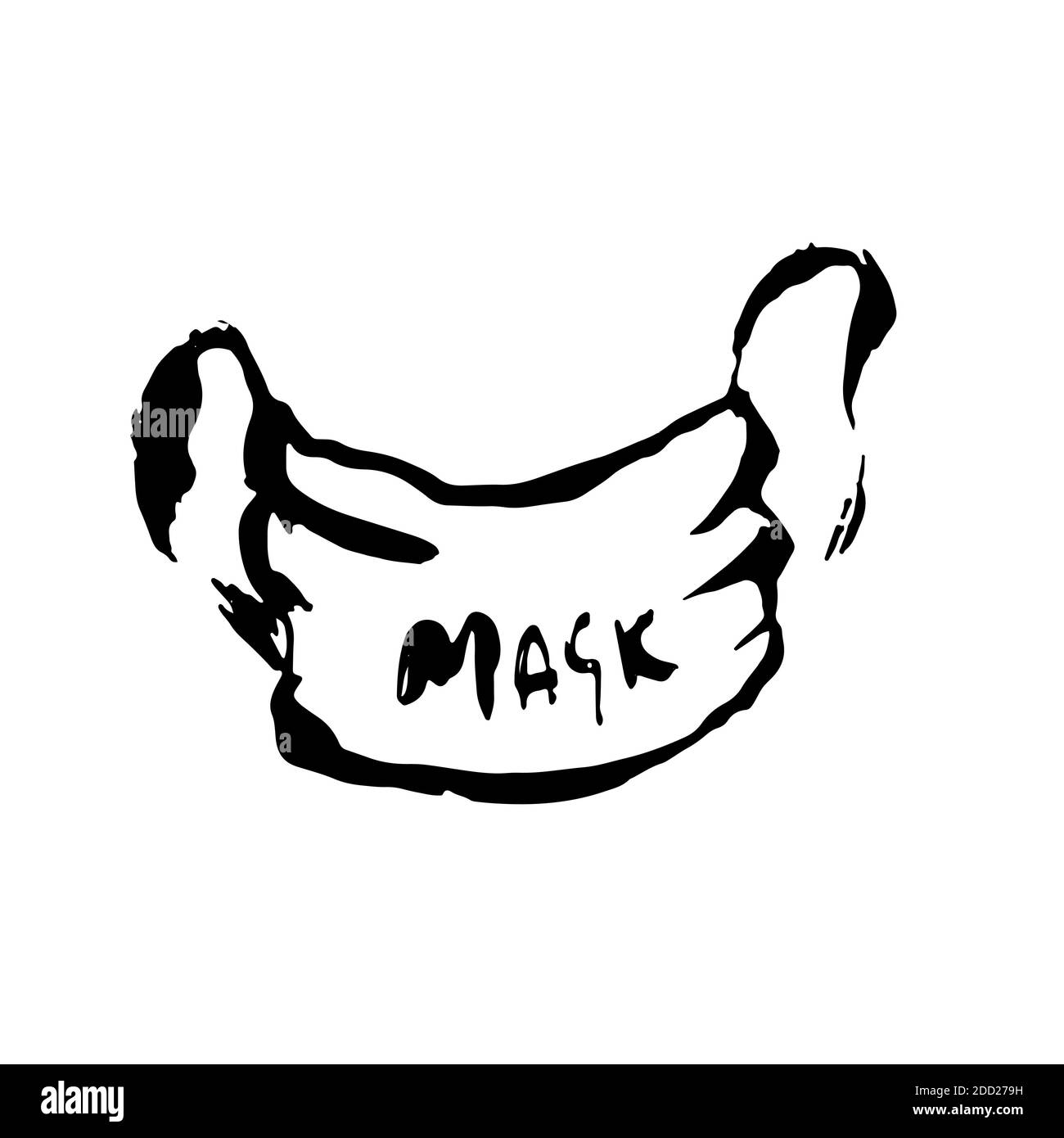 Maschera medica pennello asciutto illustrazione vettoriale Illustrazione Vettoriale