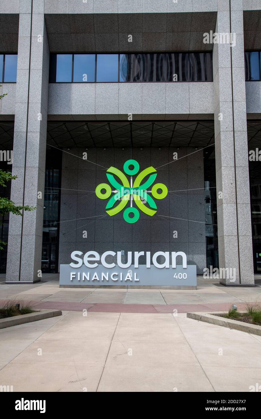 St. Paul, Minnesota. Il Securian Financial Group è una holding comune che fornisce una gamma di prodotti e servizi finanziari a tutti. Foto Stock