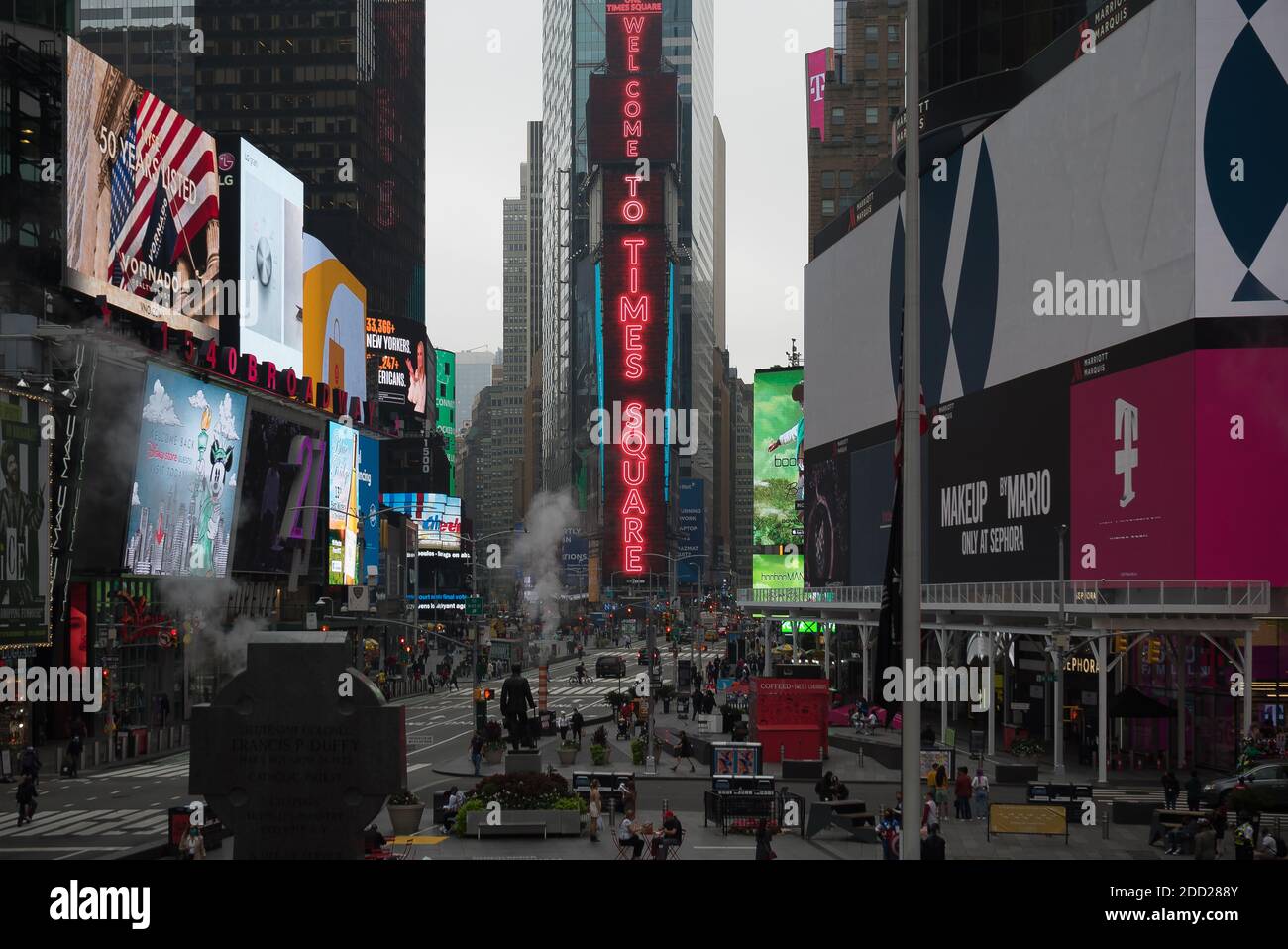 Manhattan, New York. 22 ottobre 2020. Benvenuti all'insegna di Times Square a Times Square. Foto Stock