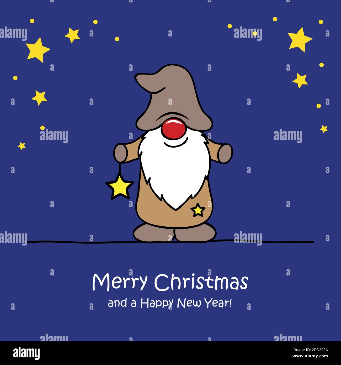 Carino nana di natale con stelle di natale cartoon illustrazione vettoriale EPS10 Illustrazione Vettoriale