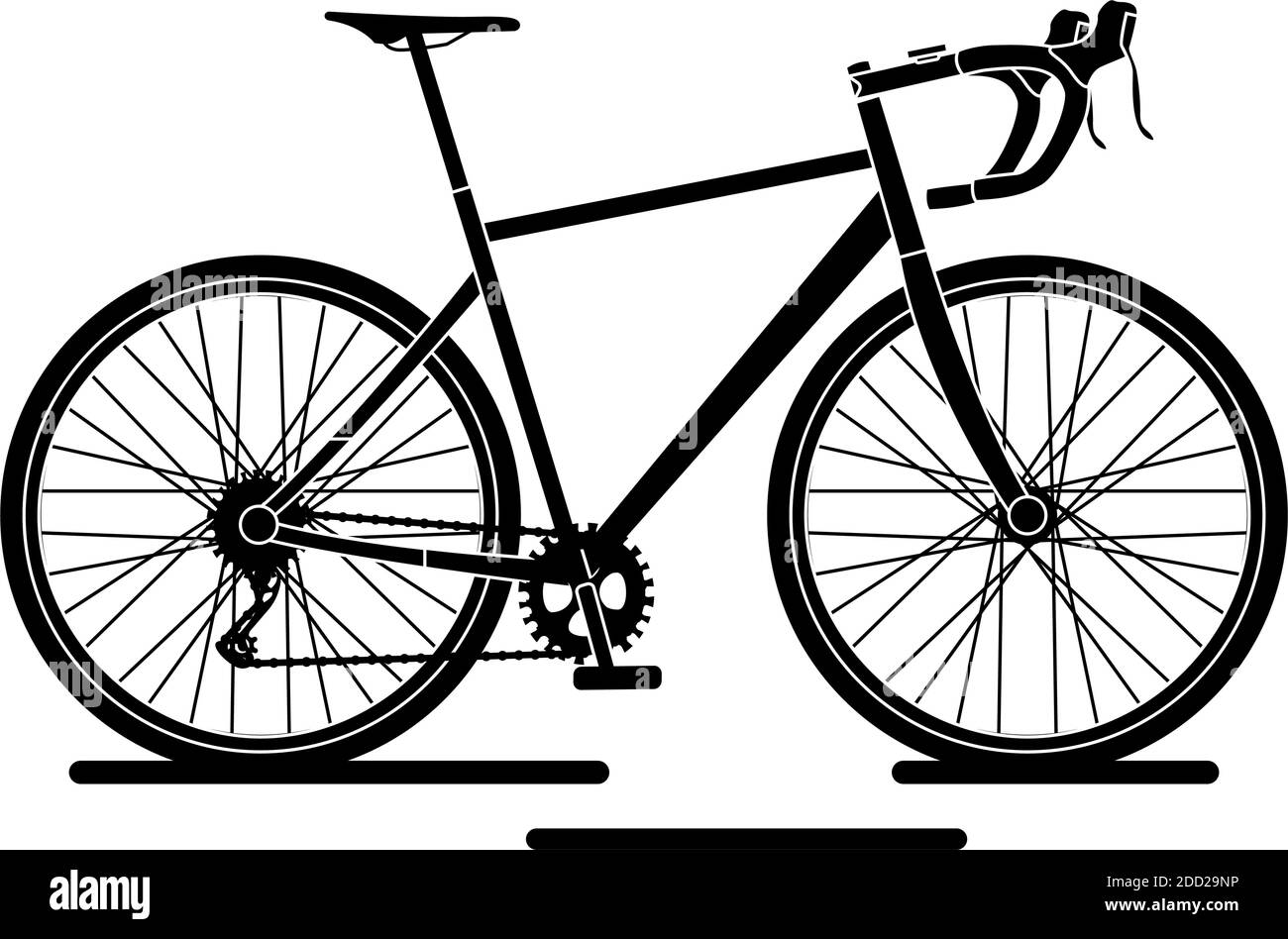 Bicicletta isolata in bianco e nero su sfondo bianco icona- Vettore Illustrazione Vettoriale