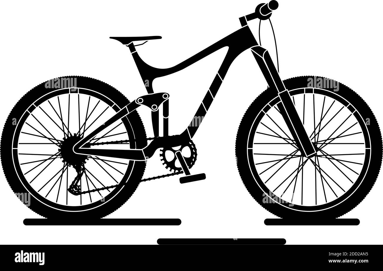 Bicicletta da trasporto isolata in bianco e nero su sfondo bianco icona- Vettore Illustrazione Vettoriale