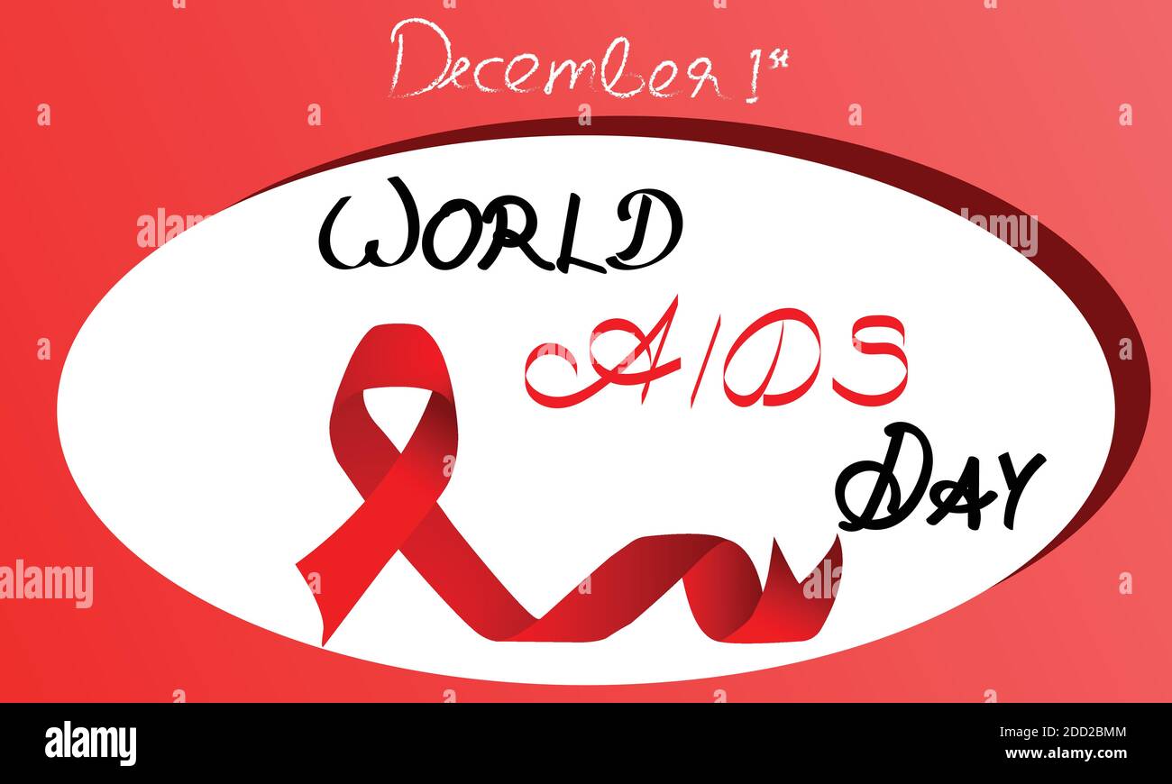 World Aids Day Banner Design. Disegno vettoriale per scrittura manuale Illustrazione Vettoriale
