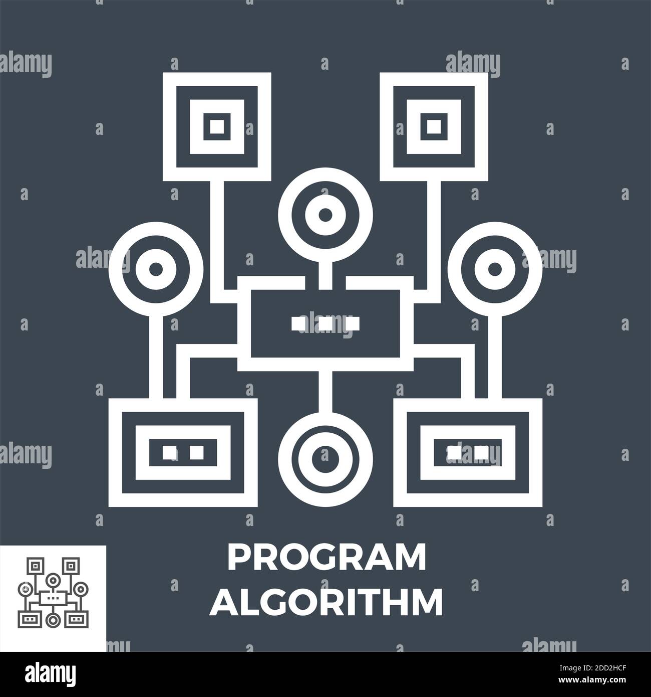 Icona linea algoritmo programma Illustrazione Vettoriale