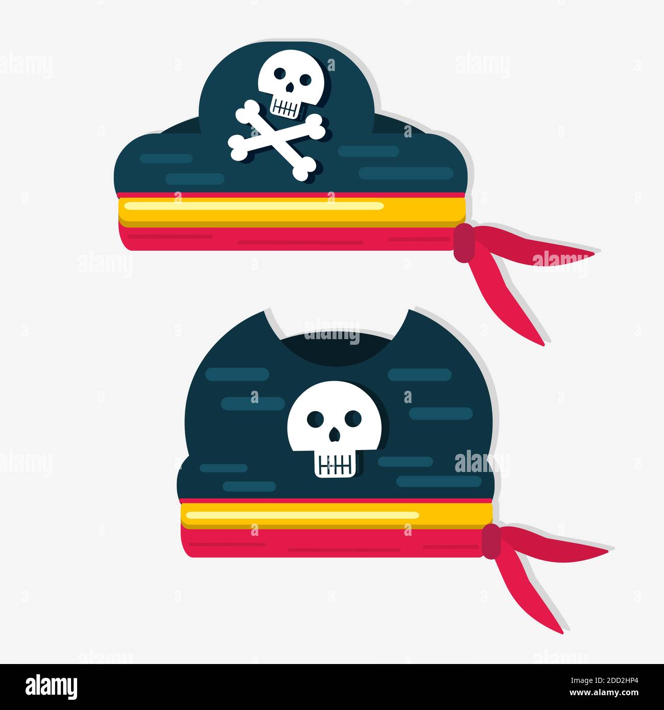 illustrazione del vettore del cappello pirata in stile piatto Illustrazione Vettoriale