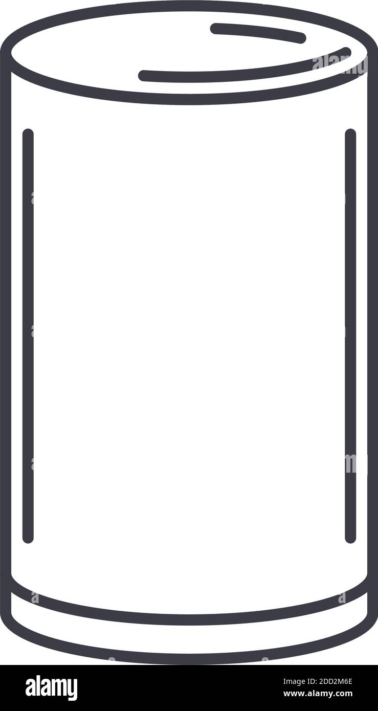 Icona di vetro dell'acqua, illustrazione isolata lineare, vettore di linea sottile, segno di disegno di fotoricettore, simbolo di concetto di contorno con tratto modificabile su sfondo bianco. Illustrazione Vettoriale
