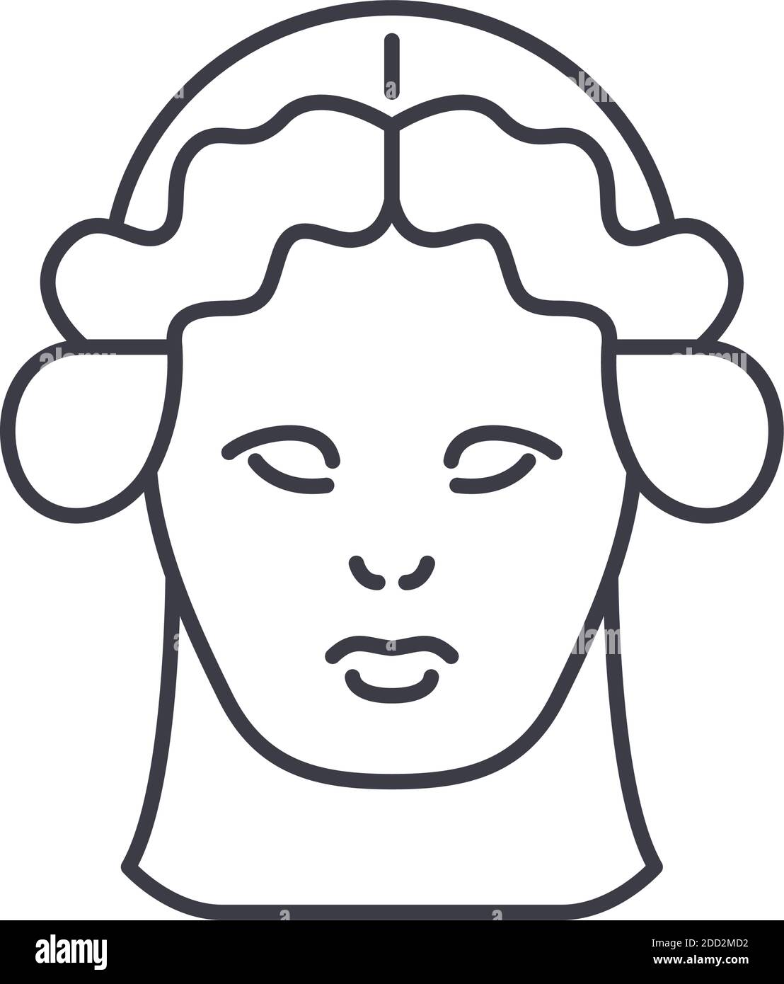 Icona Venere, illustrazione lineare isolata, vettore di linea sottile, segno di disegno web, simbolo di concetto di contorno con tratto modificabile su sfondo bianco. Illustrazione Vettoriale