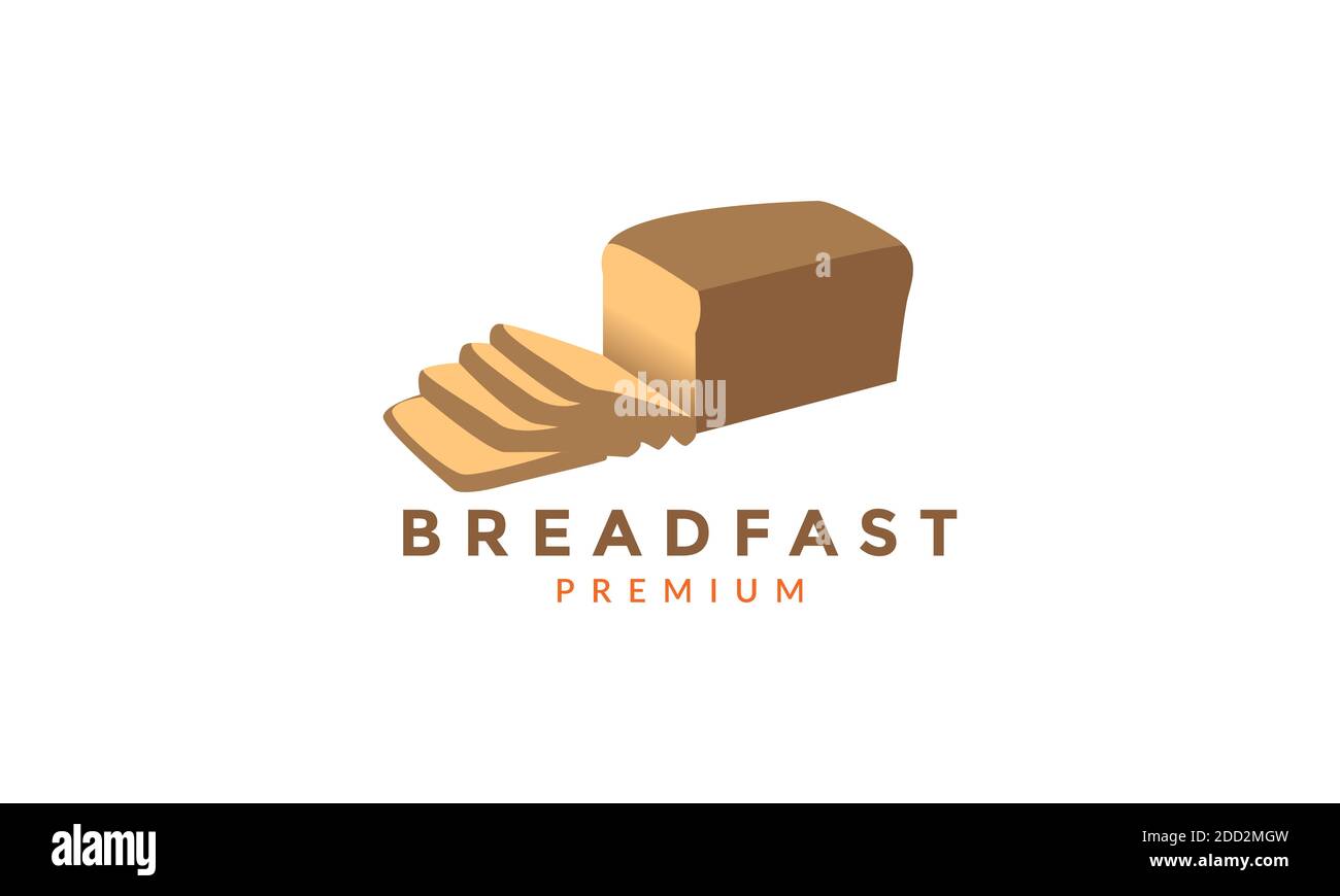 tagliare il pane prima colazione logo vettore icona disegno illustrazione Illustrazione Vettoriale
