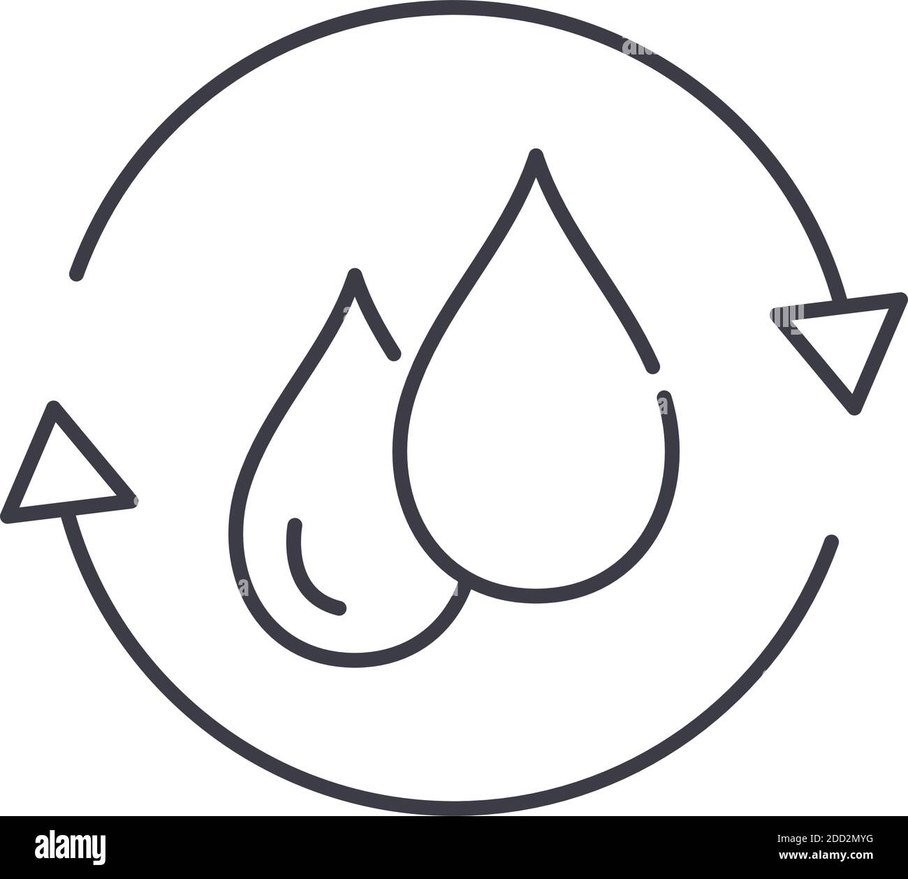 Icona acqua di scarico, illustrazione isolata lineare, vettore di linea sottile, segno di disegno web, simbolo di concetto di contorno con tratto modificabile su sfondo bianco. Illustrazione Vettoriale