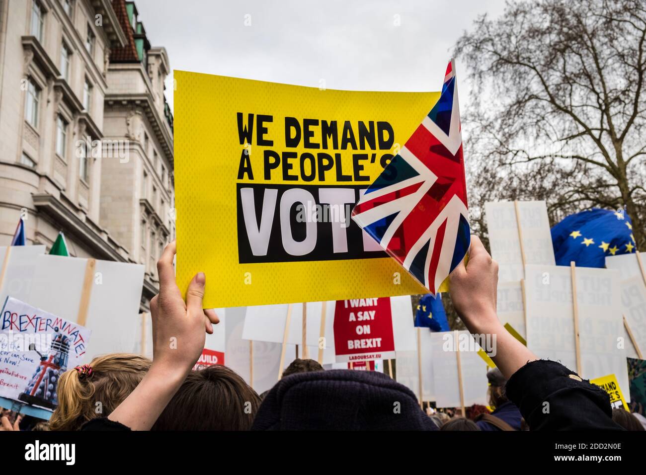 I manifestanti azienda banner, voto popolare marzo, 23 marzo 2019. Londra, Inghilterra, GB, UK. Foto Stock