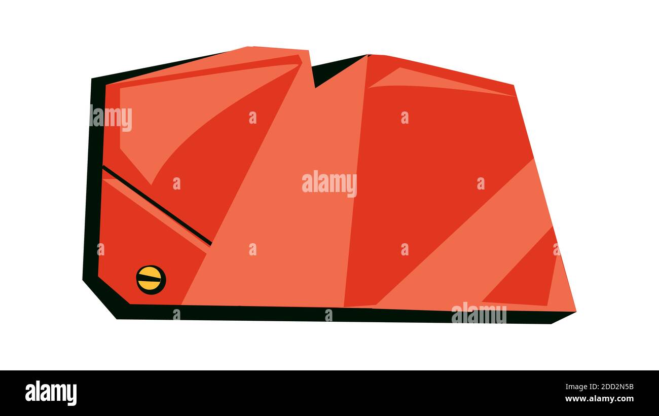Piastra vuota in metallo rosso con viti, scheda tecnologica per interfaccia grafica di gioco, illustrazione vettoriale cartoon Illustrazione Vettoriale