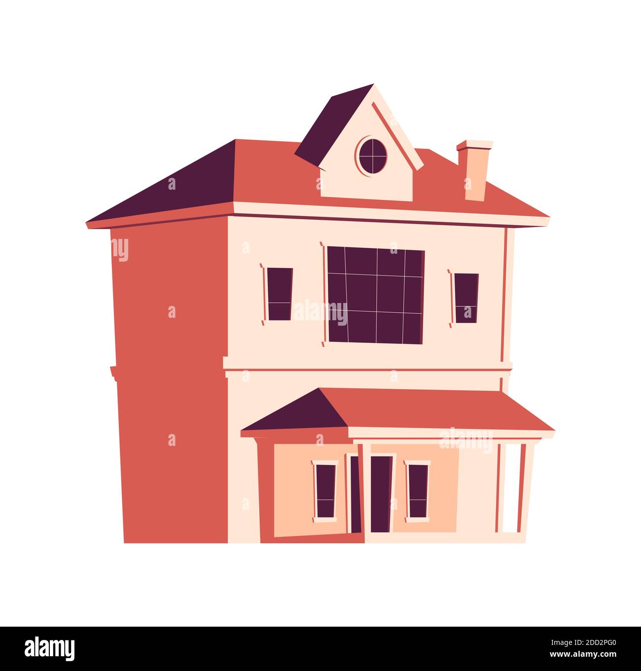 Casa costruzione isolata, cartoon illustrazione vettoriale Illustrazione Vettoriale