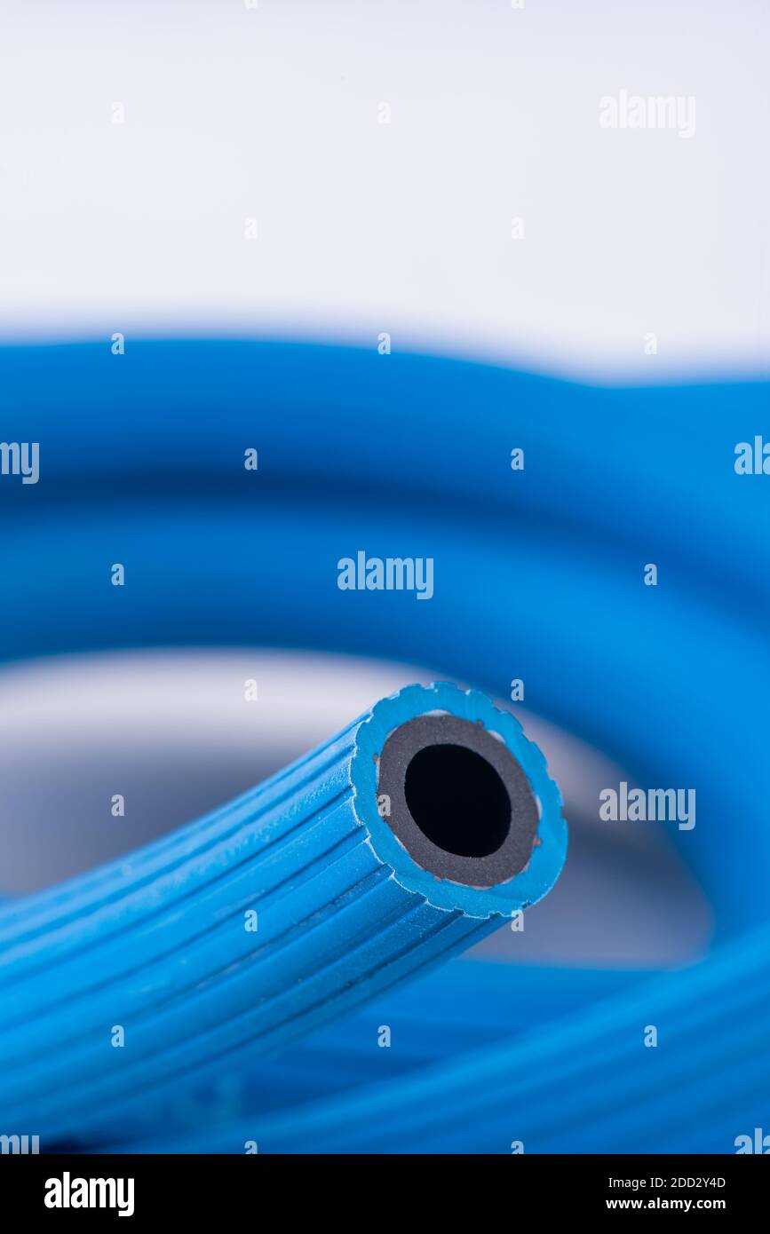 Rotolo di tubo dell'ossigeno da vicino Foto Stock