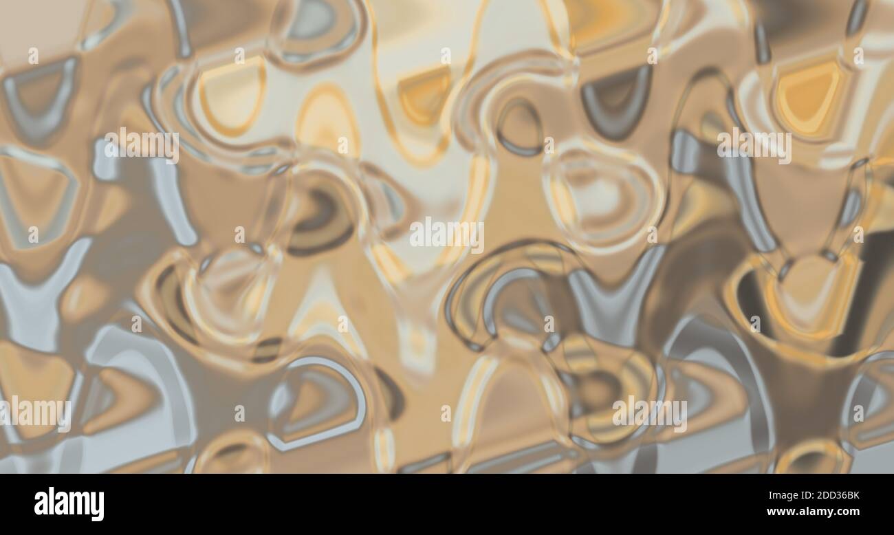 Grafica d'oro astratta vorticosa sfondo a trama ondulata. Foto Stock