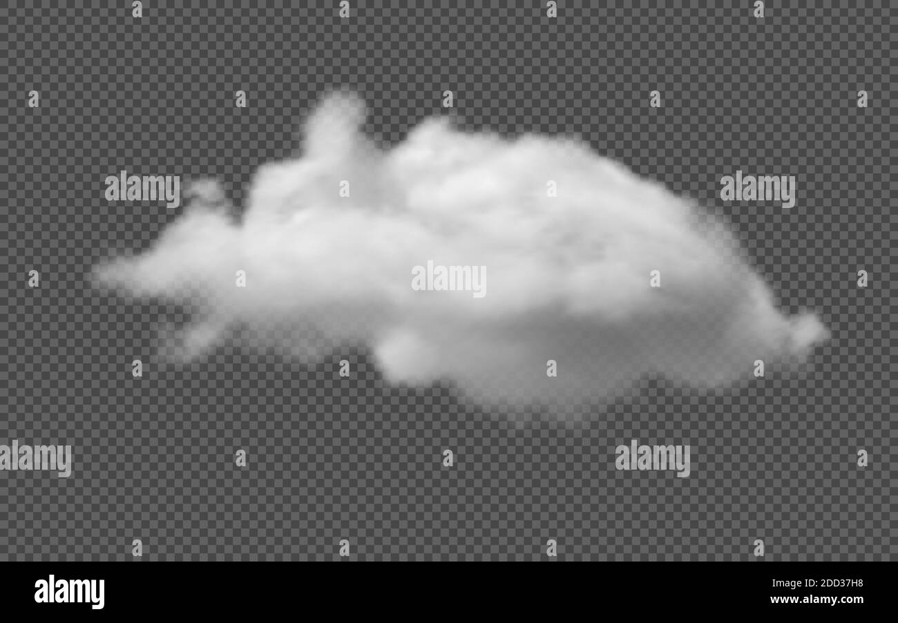 Cloud isolato realistico vettoriale su sfondo trasparente. Illustrazione Vettoriale