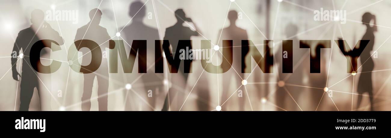 Community Mixed Media Business Social background 2021. Foto Stock