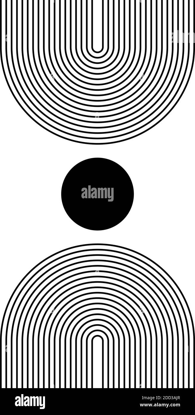 Poster in bianco e nero Arte moderna per la stampa . Arte della parete astratta decorazione d'interni digitale Art. Vector EPS 10. Illustrazione Vettoriale