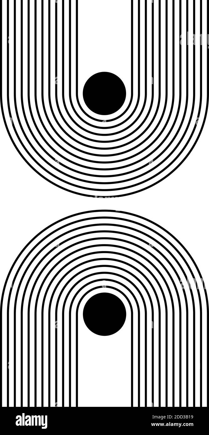 Poster in bianco e nero Arte moderna per la stampa . Arte della parete astratta decorazione d'interni digitale Art. Vector EPS 10. Illustrazione Vettoriale
