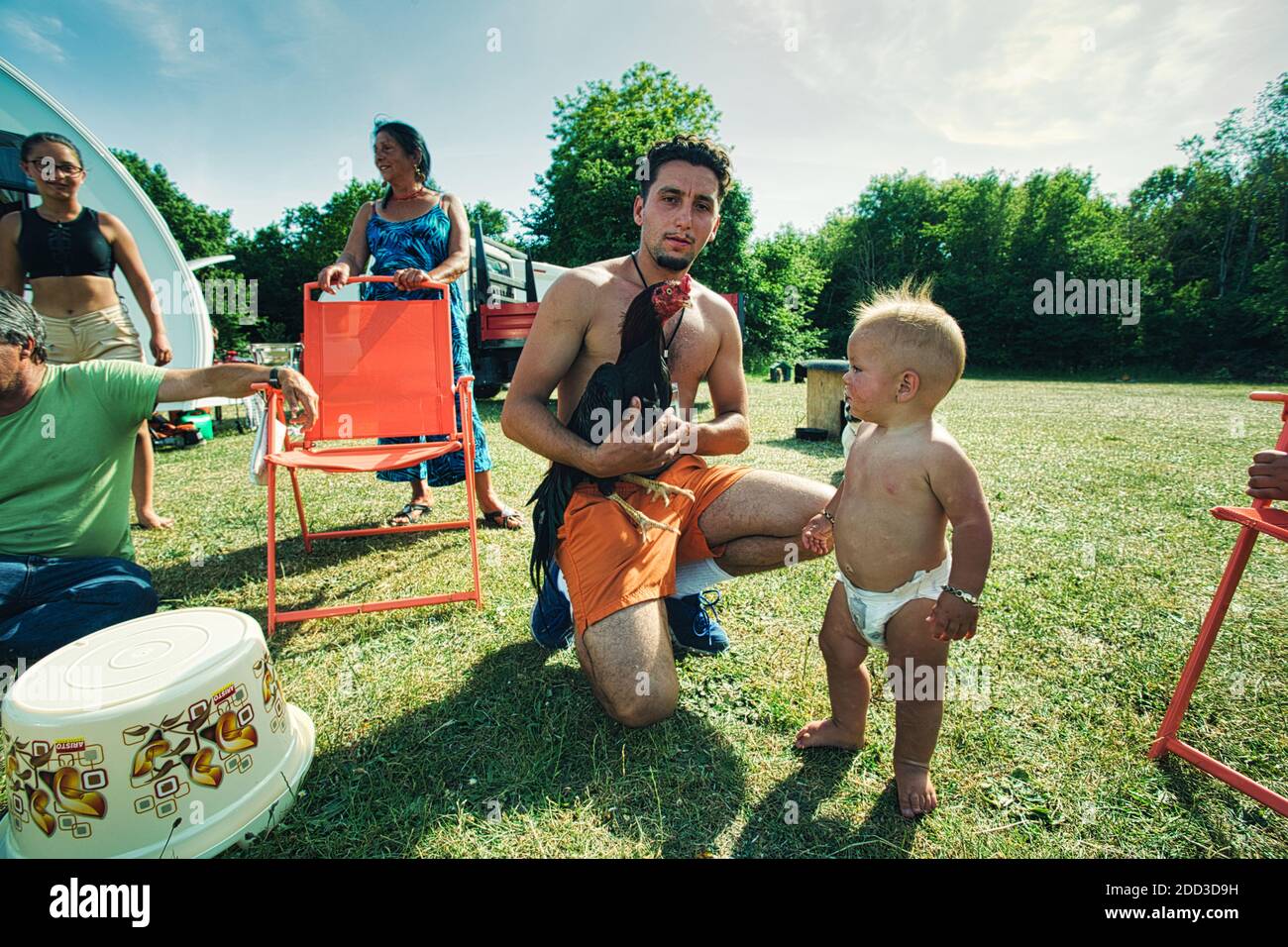 GRAN BRETAGNA / Inghilterra / famiglia Romani ha istituito un campo a Ham Lands, Richmond , Grande Londra il 18 maggio 2020 . Foto Stock