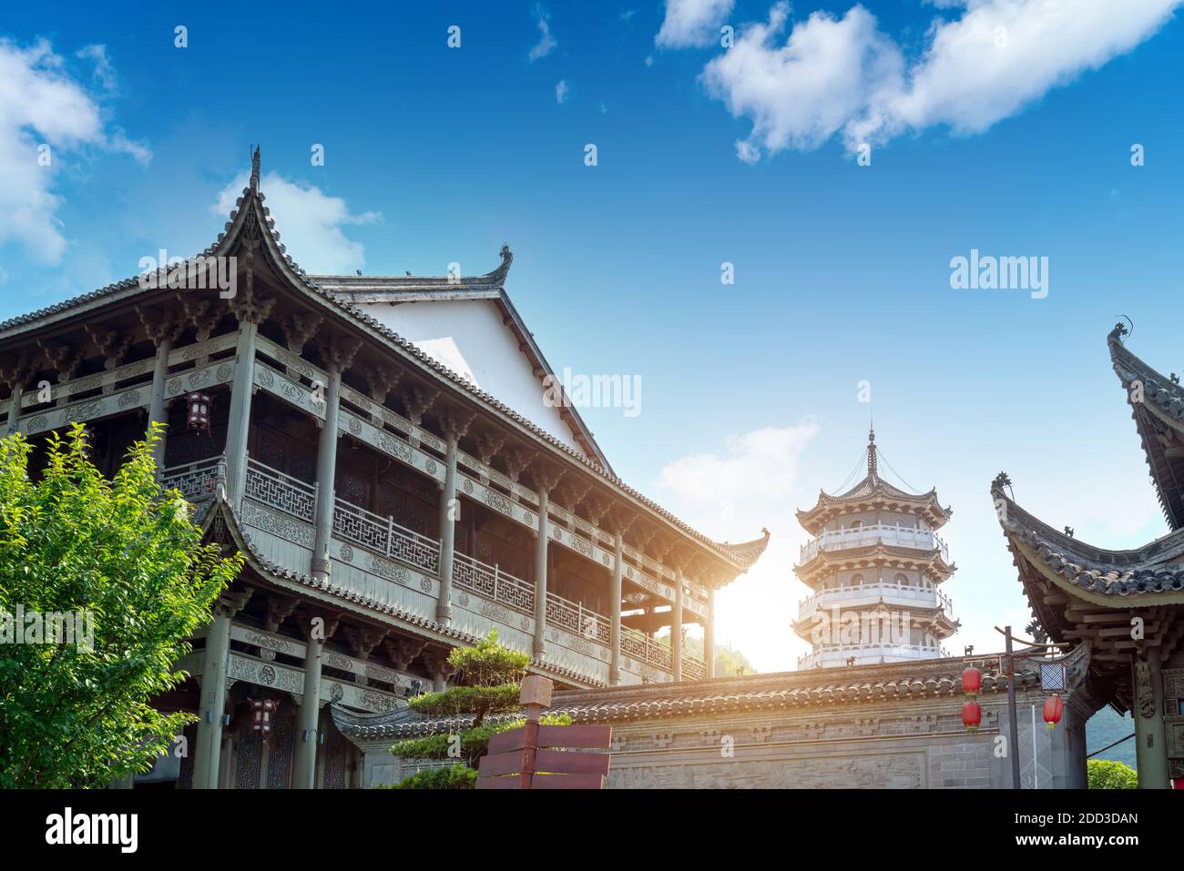 Cinese tradizionale architettura antica: pagoda. Antica architettura utilizzata per pregare per la buona fortuna. Foto Stock