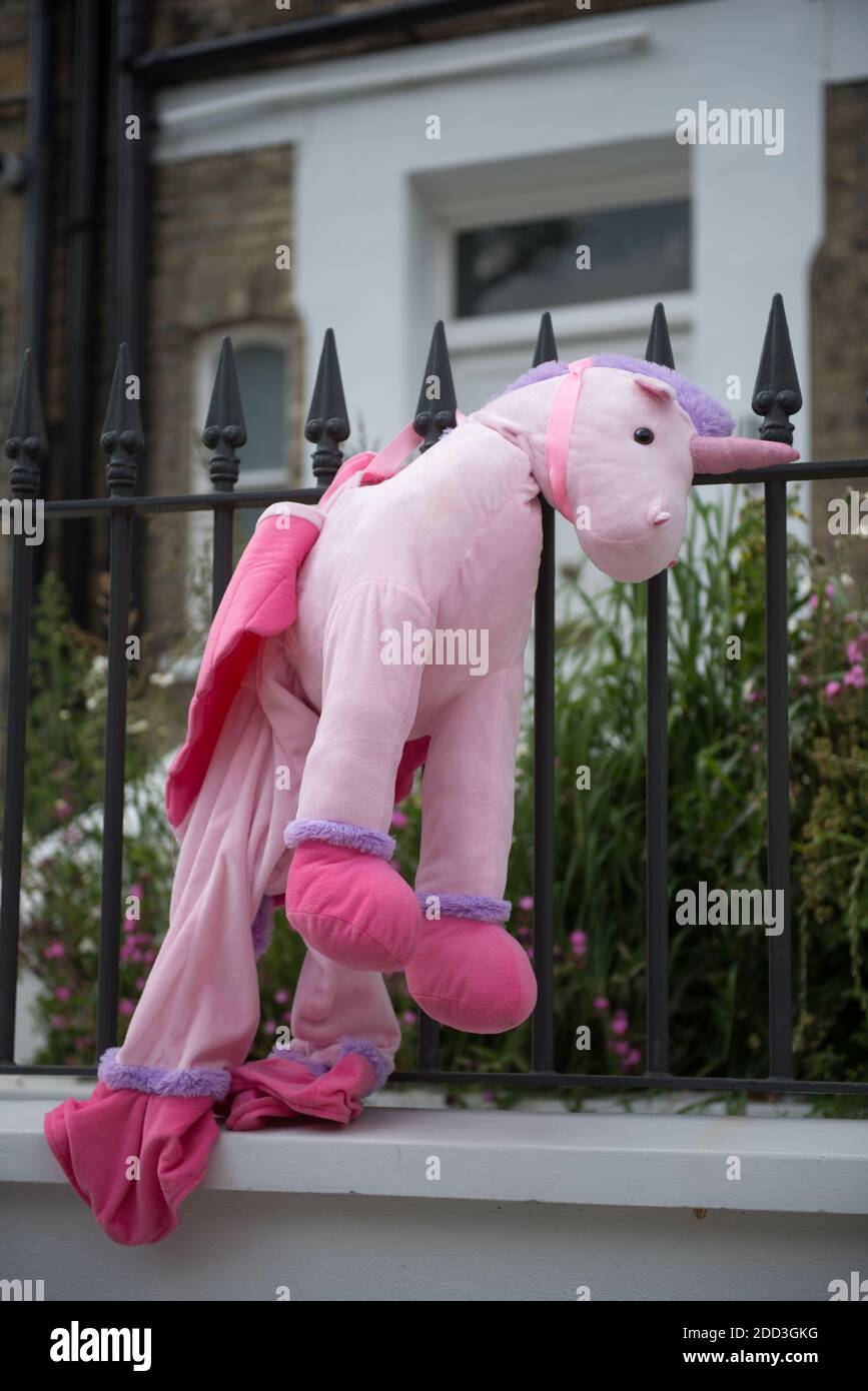 Un giocattolo Unicorn a Londra Foto Stock