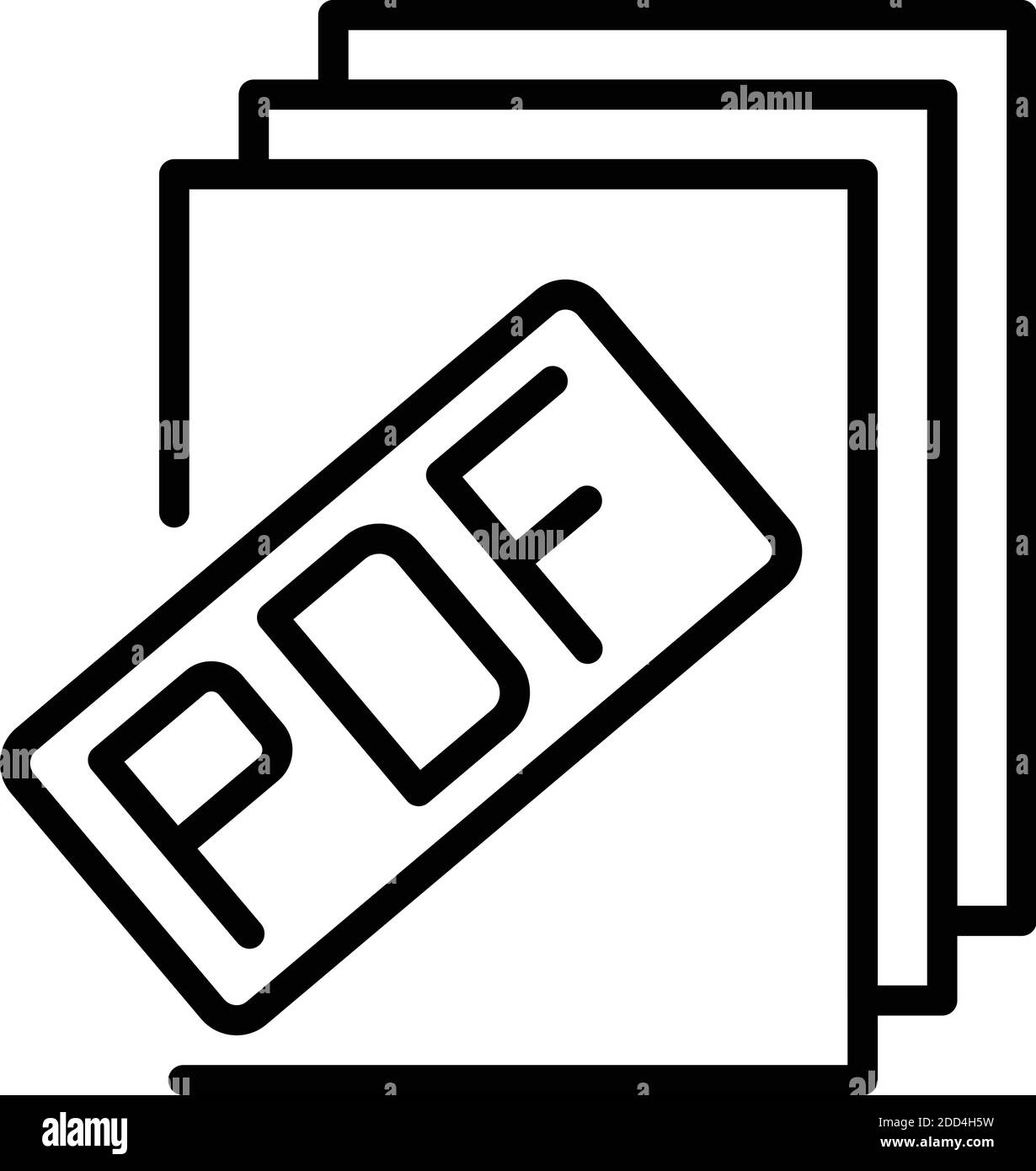 Icona del rapporto del file PDF. Icona vettoriale del rapporto del file PDF outline per il web design isolato su sfondo bianco Illustrazione Vettoriale