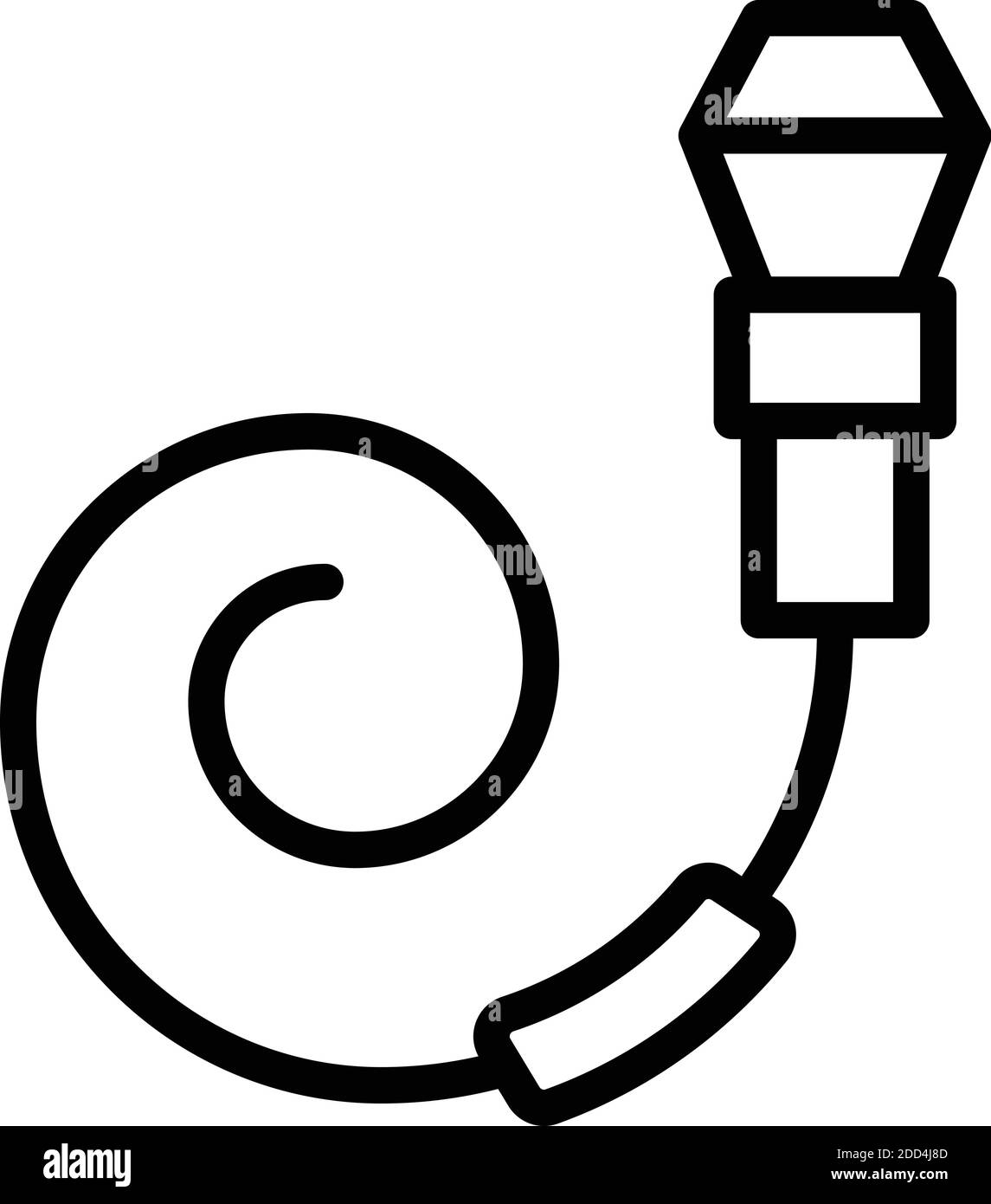 Icona del cavo del freno per bicicletta. Icona vettoriale del cavo del freno della bicicletta per il disegno del nastro isolato su sfondo bianco Illustrazione Vettoriale